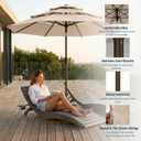 10ft Patio Umbrella, 3 Tier Outdoor Market Table Umbrellas with 8 Fiberglass Ribs and Push Button Tilt, Windproof, Vented Canopy, UV Protection for Deck, Pool, Backyard