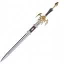 Sword Valley Dark Elf Excalibur - Golden/Silver 107 cm/42.13" - Stainless Steel Blade Hand Forged with Exquisite Details - Cosplay Props Anime Game All-Metal Sword - Suitable for Collection