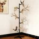 Trophy Mount 6 Feet, Heavy Duty Steel Adjustable Deer Skull Trophy Tree, Hang up to 6 Taxidermy Deer Antlers, Gift for Deer Hunter