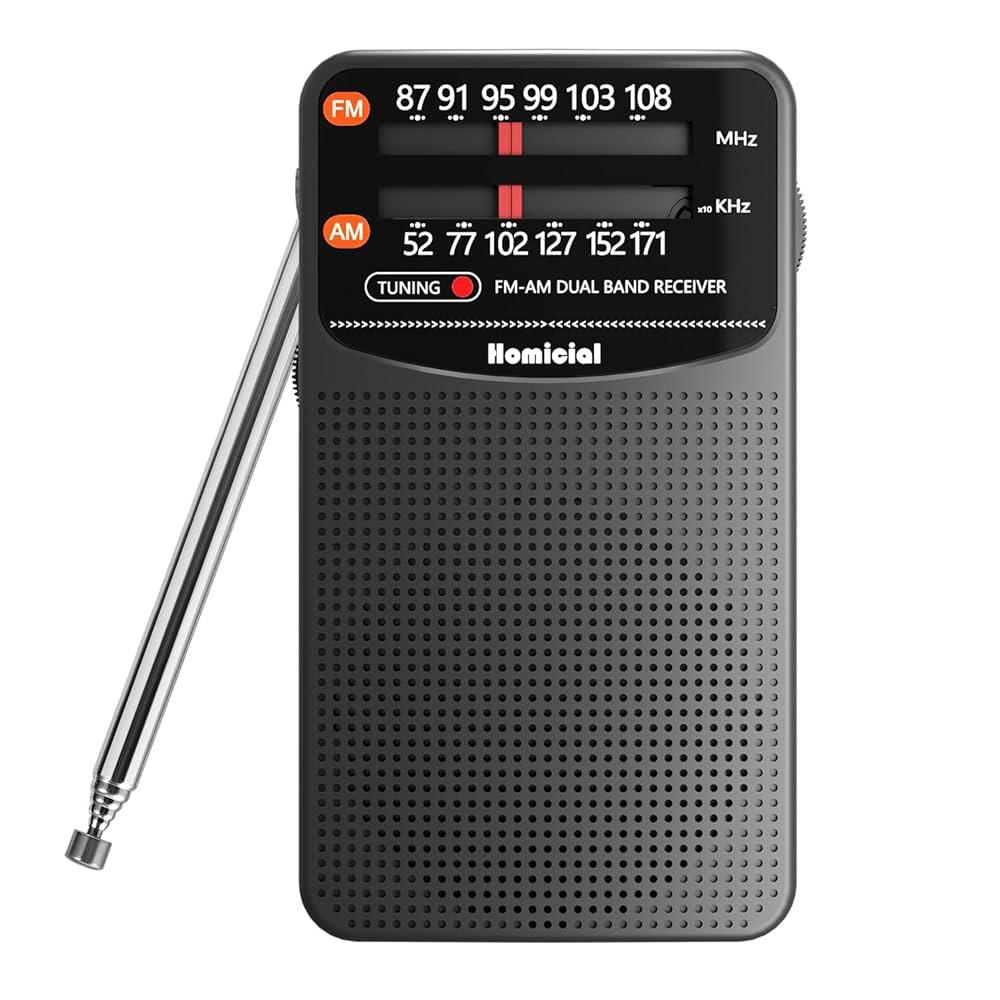 AM/FM Portable Radio, Pocket Radio 3 AA Battery Powered, Long Lasting, with Excellent Reception and Easy Operation, Handheld Transistor Radios for Walking, Fishing, Camping