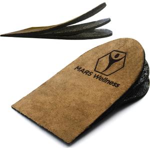 Premium Adjustable Orthopedic Heel Lift - Made in The USA - for Heel Pain and Leg Length Discrepancies - Medium Pack of 2 Brown