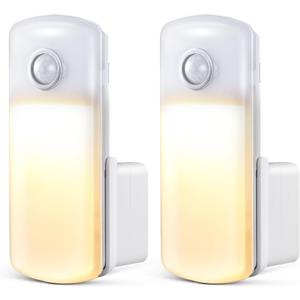 Enhon 2 Pack Emergency Power Failure Night Lights, Motion Sensor Night Light, Automatic Dusk to Dawn, Emergency Lights for Home, Bedrooms, Hallways, Black Outs, Rechargeable