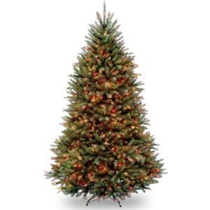 National Tree Company 7 ft Pre-Lit Dunhill Fir Full Artificial Christmas Tree, 700 Multicolor Lights, 2,144 Tips, Includes Stand, Green