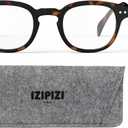 IZIPIZI READING #C Reading Glasses for Women and Men  Square Glasses with Anti-Scratch Lenses, Lightweight Fashion Frame (Tortoise)