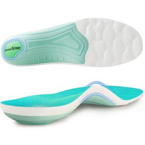 Arch Support Inserts for Men Women, Lightweight Orthotics Insoles for Plantar Fasciitis, Flat Feet, Standing All Day, Shock Absorbing Shoe Inserts for Work Boots & Pain Relief (S)