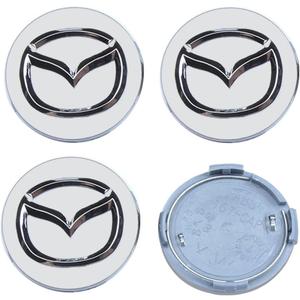 4PCS Wheel Center Caps for Mazda CX-5 CX-7 CX-8 M6 MX5 RX7 RX8 A8 CX9 X MX, 56mm/2.2" Car Wheel Hub Caps ABS Rim Center Hub Cover (Silver)