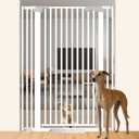 Ixaro 51" Extra Tall Cat Gate for Doorway/Hallway, 30-62.5” Wide，Pressure Mounted Pet & Dog Gates Walk Through, Cat Fence Indoor No Drilling，Auto Close,White