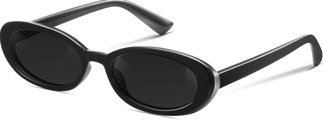 miyya Old Money Polarized Oval Sunglasses 2025 Edition, UV400 Protection, Feather-Light Fit & Trendy Colors (Black)