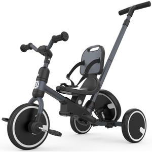 besrey 5-in-1 Toddler Tricycle with Push Handle, Grow with Me Kids Trike for 1-3 Years, Balance Bike & Tricycle, Adjustable Parent Steering, Safety Seat with Backrest
