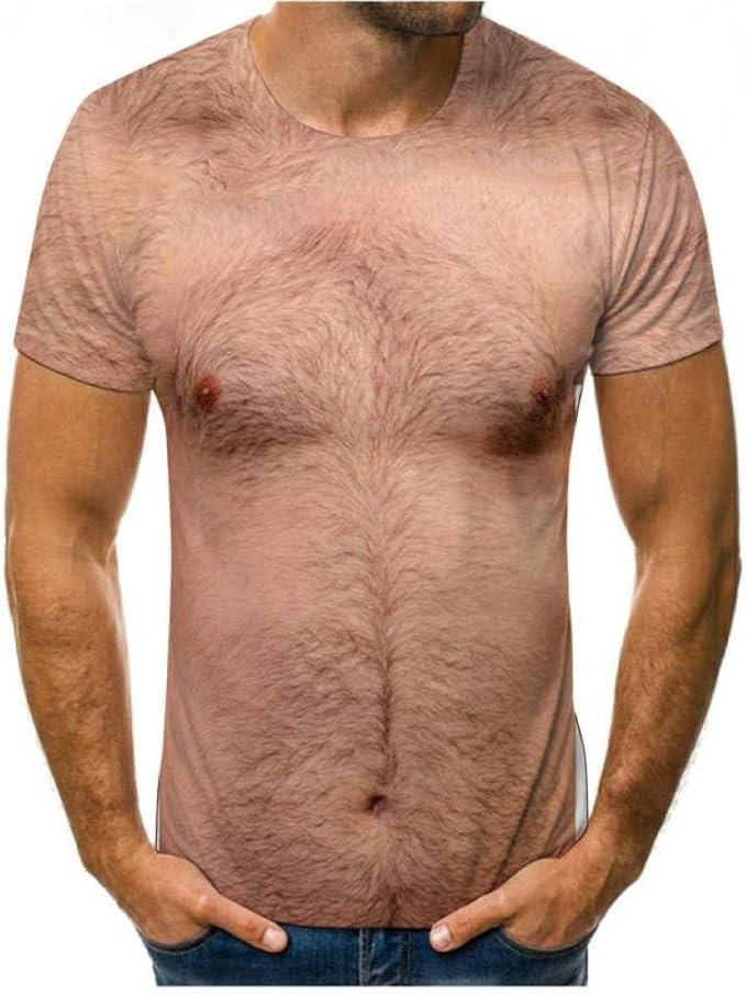 uideazone Mens Short Sleeve T-Shirt Casual 3D Creative Print Crewneck Graphic Tees M