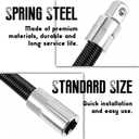 1/4", 3/8", 1/2" 3-Piece Flexible Socket Extension Set Reach Socket Ratchet Wrench Connecting Rod, Universal Electric Wrench Extension Bar, Portable Hand Drive Tool for Tight Spaces (black)