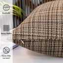 MIULEE Outdoor Waterproof Throw Pillow Covers Decorative Farmhouse Water Resistant Cushion Covers for Tent Patio Garden Couch Sofa Pack of 2, 18x18 Inch Brown