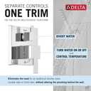 Delta Modern Square Shower System Faucet Set, Chrome 6.5-inch Shower Head and Handle Set, Valve Trim Kit, Chrome T342703 (Valve Not Included)