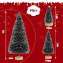 44Pcs Mini Christmas Trees Artificial Pine Trees,Black Sisal Trees Bottle Brush Trees Snow Frosted Christmas Tree with Wood Base for Christmas Home Table Decor
