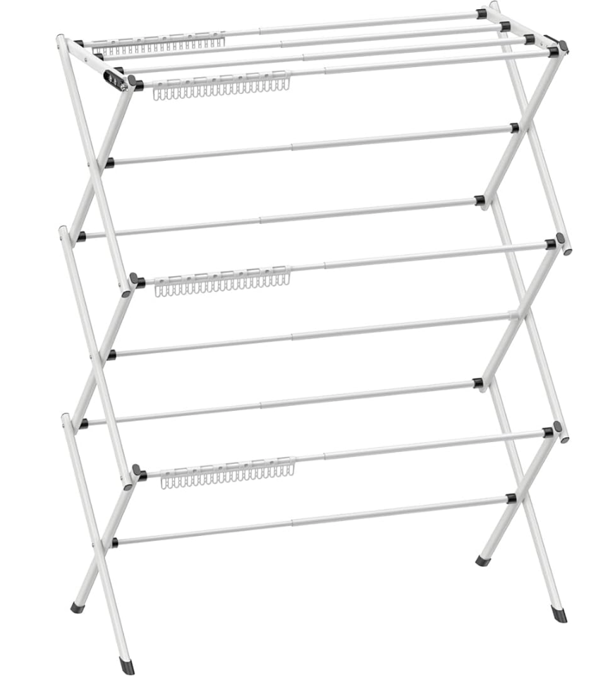  Foldable Drying Rack Clothing,Clothes Drying Rack Folding Indoor and Outdoor Rack,Laundry Drying Rack Collapsible-Black White