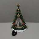 Christmas Tree Snow Globe Lantern with Snowman Scene, 8 Christmas Songs and 6H Timer, 2 LED Lights (Warm White and Highlight), ABS Holiday Decoration, Festive Gift for Christmas Home Mantel Tabletop (Green Traditional)