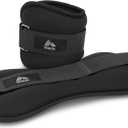 RBX Ankle and Wrist Weights for Women and Men - Velcro Straps, Made for Jogging, Walking, Resistance Training, and Physical Therapy (Set of 2) - Soft Touch Material (1lb (2lb Pair), Black)