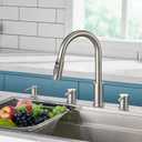Tohlar Kitchen Faucets, Brushed Nickel Kitchen Faucet Pull Down Sprayer Stainless Steel Sink Faucets with Soap Dispenser Commercial Modern Rv Faucets, Llaves para fregaderos de cocina