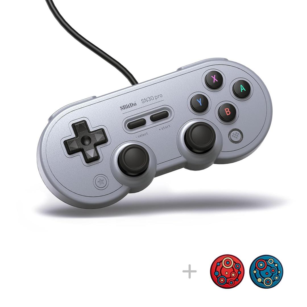 8Bitdo SN30 Pro USB Wired Controller Retro Classic GamePad for Switch, PC Windows & Raspberry PI (Gray Edition)