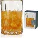 Viski Crystal Cocktail Mixing Glass - Cocktail Pitcher Mixing Glass in Thick Base Design and Pour Spout Bartending Glasses - Barware Mixing Essentials 500 ML