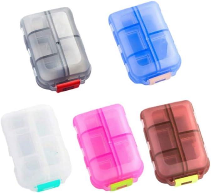 5pcs Pill Case Pill Dispenser Vitamin Fish Oil Supplements Small Pill Box Home Weekly Travel Portable 10 Compartment Double Layer Pocket Medicine Box Organizer