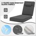 80 x 26 x 4 Inch Olefin Chaise Lounge Cushions, Lounge Chair Cushions with Headrest for Outdoor Furniture - Weather and Fade Resistant Patio Replacement Furniture Lounge Chair Cushion Set of 2