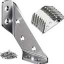 2 x 8PCS Stainless Steel Corner Brackets, 2mm L Braces for Wood.