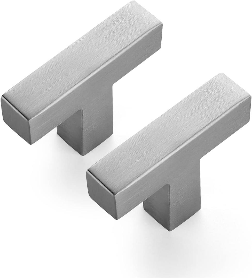 Ravinte 10 Pack 2 inch Length Square Cabinet Pulls Brushed Nickel Stainless Steel Kitchen Drawer Pulls Cupboard Handles Cabinet Handles (Single Hole)