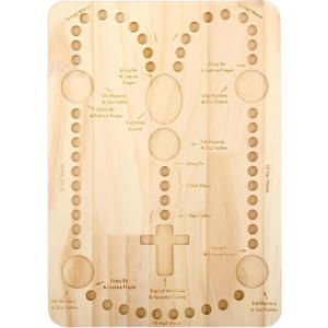 Vicenpal Rosary Making Tray Wooden Cross Bead Boards Religious Rosary Making Supplies 13.8 x 9.8 Inch Beading Design Tray & Organizer for Christian Jewelry Necklace DIY Board Tool