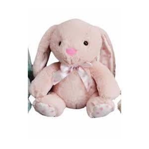 Holiday Home Pink Bunny with Ribbon Plush