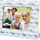 Blue Waves Picture Frame 4x6, Gifts for Ocean Beach Lovers,Sea Waves Ocean Picture Photo Frames for Beachy House Desk Tabletop Shelf Wall Display Decoration