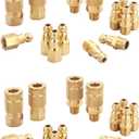 Coupler and Plug Kit (28 Piece), Automotive Type C, 1/4 Inch NPT, Solid Brass Quick Connect Air Fittings Set