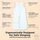 2-Pack Baby Sleep Sacks, Zipper Wearable Blanket - 0.5TOG Organic Cotton, Lightweight, Soft Cozy Toddler Sleeping Sack 6-12 months,Easy to Wear Large Newborn Transition Swaddles Sleepsacks(Glacier, M)