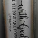 YWMZYKJGS With God All Things Are Possible Sign Wall Decor 40"15" Matthew 19:26 Bible Verse Jesus Religious Christian Scripture Prayer Large Wooden Framed Wall Hanging Art (Wood)