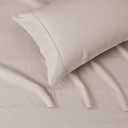 Amazon Basics Lightweight Super Soft Easy Care Wrinkle-Free Breathable Brushed Microfiber 3-Piece Bed Sheet Set with 14-Inch Deep Pockets, Twin, Taupe, Solid