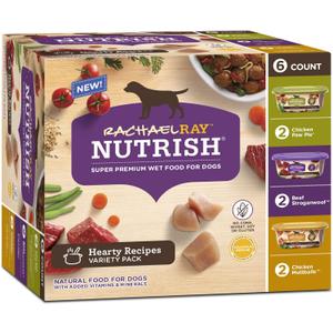 Rachael Ray Nutrish Grain Free Wet Dog Food Three Flavors Variety Pack, Case of 8 OZ Trays, Best By: 06/11/2026