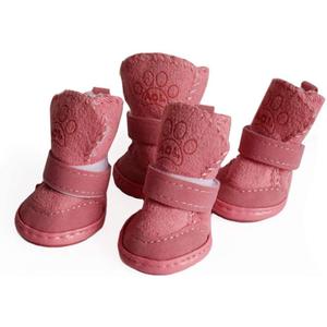 Dog Shoes Puppy Boots Snow Paw Protector, Anti-Slip Dog Shoes,Dog Australia Pet Antiskid Shoes Winter Warm Skidproof Sneakers (Small, Pink)