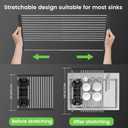 Black Expandable Roll Up Dish Drying Rack Up to 22.8''with 2 Storage Baskets,Over The Sink Kitchen Rolling up Dish Drainer Drying Rack , Foldable,Rollable,for Kitchen Dishes(Expandable Width Size)