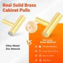 Yiking 4 Pack Solid Brass Cabinet Pulls, Gold T Bar Drawer Handles, Modern Kitchen Cabinet Hardware for Dresser, Cupboard and Bathroom Vanity, 2 Inch