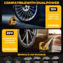 Cordless Tire Inflator Air Compressor for Dewalt 20V Max Battery,160PSI Portable LED Light Handheld Pump with Digital Pressure Gauge Cars Motorcycles Bikes Sport Balls(Battery Not Included)