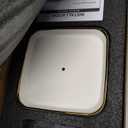 pickpiff Necklace Holder Stand with Ceramic Base: 12" Jewelry Tree Display Organizer for Necklaces, Bracelets, Rings, Earrings, Tall Gold Stand for Women, Aesthetic Room Dcor, Gold and White (6.7" base)