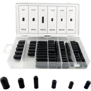 80 Piece Vacuum Cap Assortment Carburetor & Vacuum Rubber Cap Assortment Set 5/32" -3/8" Auto Repair Kit