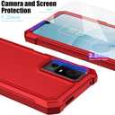 Ailiber for Jitterbug Smart 4 Phone Case, TCL 505 Case with Screen Protector, Dual Layer Protection, Shockproof Corner TPU Bumper, Slim Silicone Rugged Cover - Red