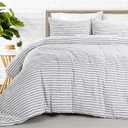 HOMBYS Oversized King Boho Comforter Set 120x98, Black White Tufted Jacquard Geometry Bedding Comforter for King Bed, Shabby Chic Bed Sets with 2 Matching Pillow Cases