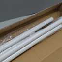 MEXAU White Tension Curtain Rods 41-185 In Extra Long Outdoor Patio Curtain Rods No Drilling Adjustable Heavy Duty Tension Rods for Windows Bathroom Living Room Curtains, Rod Diameter 1.26In