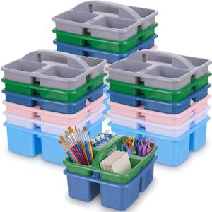 Geelin 24 Pack Classroom Caddy Bulk, 9.3 x 8.5 x 5.1 inch, Morandi