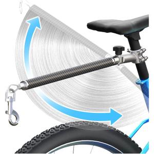Hands-Free Bicycle Dog Leash for Cycling - 180 Rotating or Fixed Quick-Attach System, Built-in Shock-Absorbing Spring, Anti-Pull Design, Thick Steel Wire Rope 550 lbs (Carbon Fiber)