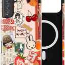 for Samsung Galaxy 26P,Whimsical Collage Dual-Layer Hard Shell+Silicone Cover-Shockproof Protective Phone Case for Women Girls