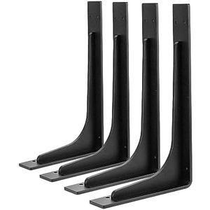 12"x 7"Shelf Bracket ,L Shelf Brackets,max Load 300lbs, Vertical Angle, Premium Alloy Metal Heavy Duty Shelf Bracket, high Strength Mounting Hardware , countertop Support, Pack of 6. (12INCH x 8INCH)