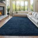Area Rug 10x14 Living Room: 10x14 Large Soft Shag Rug for Bedroom- Shag Rug for Living Room- Navy Blue Plush Modern Area Rug, (Navy Blue, 10x14)